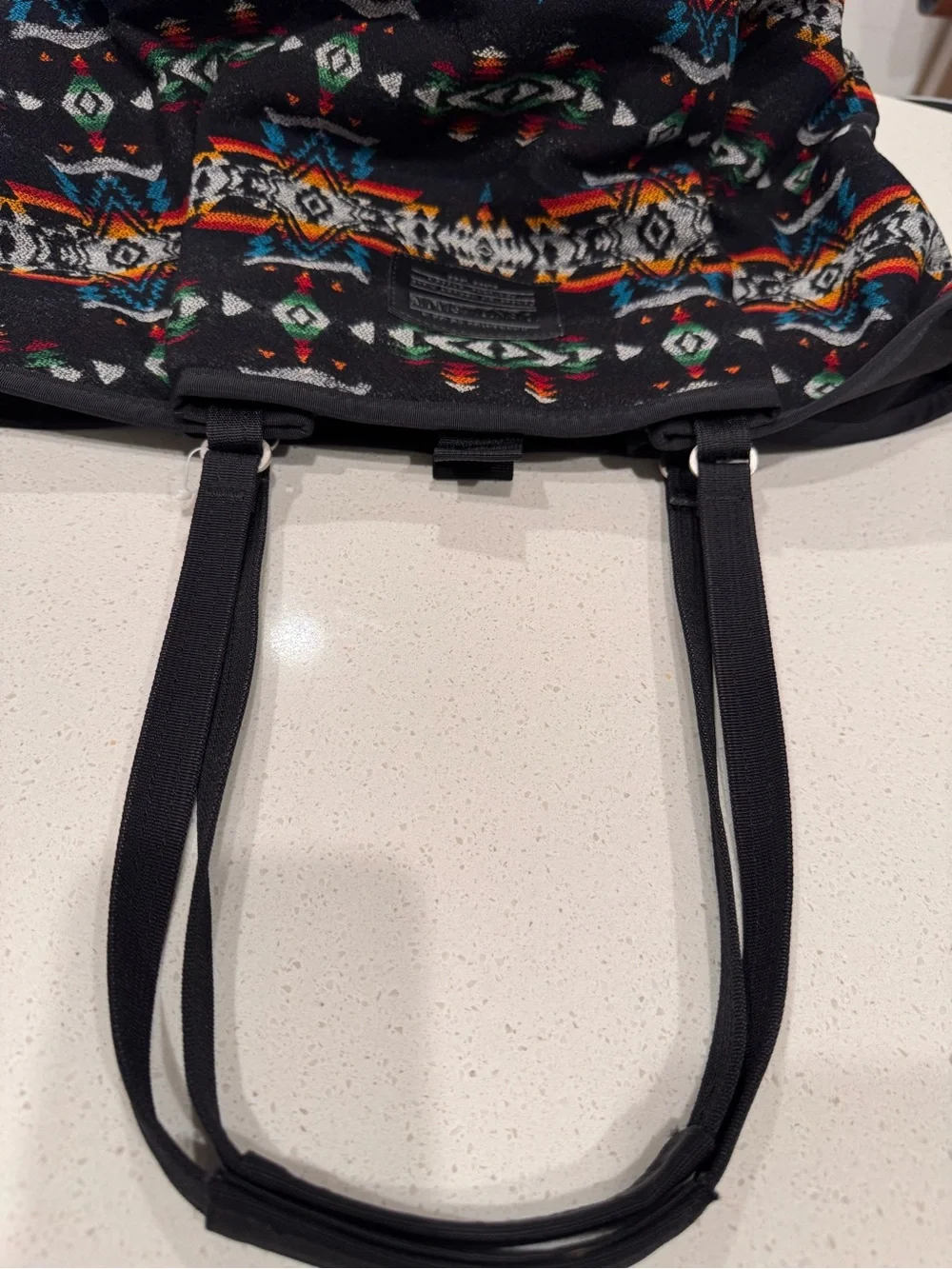 Pendleton Aztec Southwestern Geometric Tote Bag Wool blend Exterior – NWOT